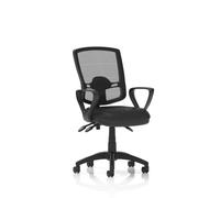 Eclipse Plus III Lever Task Operator Chair Deluxe Mesh Back With Loop Arms Black Bonded Leather
