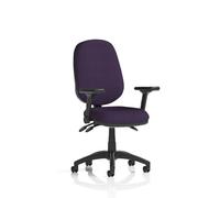 Eclipse Plus III Lever Task Operator Chair With Height Adjustable And Folding Arms Bespoke Colour Back And Seat Tansy Purple