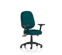 Eclipse Plus III Lever Task Operator Chair With Height Adjustable And Folding Arms Bespoke Colour Back And Seat Maringa Teal