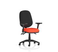Eclipse Plus III Lever Task Operator Chair With Height Adjustable And Folding Arms Bespoke Colour Seat Tabasco Orange