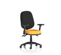 Eclipse Plus III Lever Task Operator Chair With Height Adjustable And Folding Arms Bespoke Colour Seat Senna Yellow