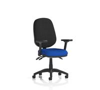 Eclipse Plus III Lever Task Operator Chair With Height Adjustable And Folding Arms Bespoke Colour Seat Stevia Blue