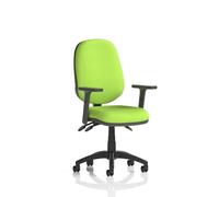 Eclipse Plus III Lever Task Operator Chair With Height Adjustable Arms Bespoke Colour Back And Seat Myrrh Green