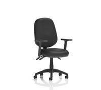 Eclipse Plus III Lever Task Operator Chair With Height Adjustable Arms Black Bonded Leather
