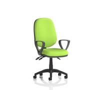Eclipse Plus III Lever Task Operator Chair With Loop Arms Bespoke Colour Back And Seat Myrrh Green