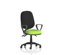 Eclipse Plus III Lever Task Operator Chair With Loop Arms Bespoke Colour Seat Myrrh Green