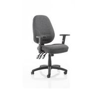 Dynamic Office Chair KC0037 Eclipse Plus XL - Padded Seat & Back, Height-Adjustable Arms, Charcoal