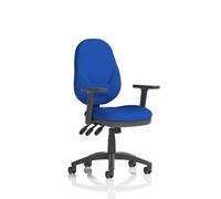 Eclipse Plus XL Lever Task Operator Chair With Height Adjustable Arms Bespoke Colour Back And Seat Stevia Blue