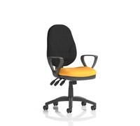 Eclipse Plus XL Lever Task Operator Chair With Loop Arms Bespoke Colour Seat Senna Yellow