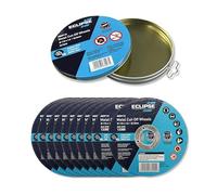 Eclipse Professional Tools A60V115 Ultra-Thin Cutting Discs 115 x 1.0 x 22.23mm - Precision Cuts, Minimal Heat, Reduced Material Loss, Ideal for Metal, Ceramic, Glass, and Composites - 10 x Blades