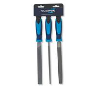 Eclipse Professional Tools EC-3FILEB Engineers' 3 Piece File Set, first/bastard cut - 8” (200mm) Flat, Half Round & Round