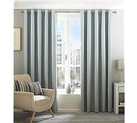Eclipse Ringtop Eyelet Curtains (Pair) - Duck Egg Blue - Total Blackout Lining - Ready Made - 100% Polyester - Machine Washable - 229 x 229cm (90" x 90" inches) - Made by Riva Paoletti