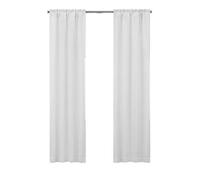 Eclipse Solid Minimalist Blackout Thermal Liner for Window Curtains with Drapery Hooks (2 Panels), 27" x 60", White