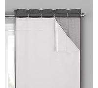 ECLIPSE Solid Minimalist Blackout Thermal Liner for Window Curtains with Drapery Hooks (Double Panel), 27" x 92", White
