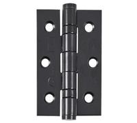 Eclipse Steel Ball Bearing Door Hinges, 3 Inch 75mm, Grade 7 Fir One Pair & Screws (Matt Black)