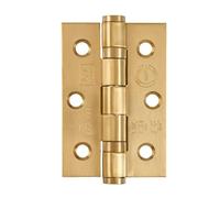 Eclipse Steel Ball Bearing Door Hinges, 3 Inch 75mm, Grade 7 Fir One Pair & Screws (Satin Brass)