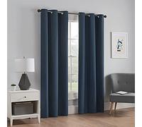 Eclipse Total Privacy Blackout Thermal Grommet Window Curtain for Bedroom (1 Panel), Fabric, Navy, 42" W x 95" L (Pack of 1)