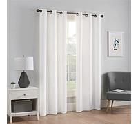 Eclipse Total Privacy Blackout Thermal Grommet Window Curtain for Bedroom (1 Panel), Polyester, White, 42" x 63\