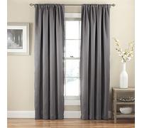 Eclipse Tricia Modern Room Darkening Thermal Rod Pocket Window Curtain for Bedroom (1 Panel), 52 in x 84 in, Grey