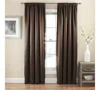 Eclipse Tricia Modern Room Darkening Thermal Rod Pocket Window Curtain for Bedroom (1 Panel), 52" x 63", Espresso