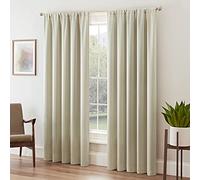 Eclipse Tricia Modern Room Darkening Thermal Rod Pocket Window Curtain for Bedroom (1 Panel), 52" x 84", Stone