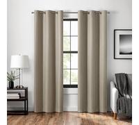 Eclipse Welwick Magnitech 100% Blackout Curtain, Grommet Window Curtain Panel, Seamless Magnetic Closure for Bedroom, Living Room or Nursery, 63 in long x 40 in wide, (1 Panel), Tan