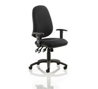 Dynamic KC0035 Eclipse XL III Lever Task Operator Chair with Height Adjustable Arms - Black
