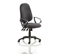 Dynamic Independent Seat & Back Task Operator Chair With Charcoal Grey Fabric Loop Arms Eclipse Plus XL Without Headrest High Back