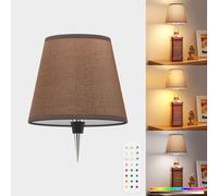 Eclipterra Cordless Bottle Lamp Shade Wireless RGB LED Wine Bottle Lamp with 3 Color Temperature 5000mAh Battery Portable Table Lamp for Indoor Outdoor Dining Bedroom with Remote (Brown, 1 Pack)