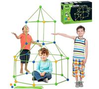 Eclipto Den Building Kit for Kids, Fort Building Kit with Construction Straws and Connectors, Create Tents, Castles, Tunnels, Christmas Toys for 2+ Year Old Boy (75 Stick Without Tents)