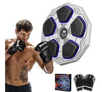 Eclipto Music Boxing Machine, Smart Bluetooth Wall Boxing Game with Boxing Gloves, Score Display, Adjustable Speed, HandEye Coordination Training, (White)