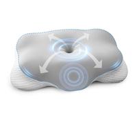 Ecliptron Comfortable Memory Foam Pillow - Orthopedic Cervical Neck Support, Ergonomic for Side/Back/Stomach Sleepers, Breathable Removable Washable Pillowcase（Light Grey）