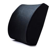Ecloud Shop Back Cushion, Memory Foam Lumbar Support Pad, with Adjustable Strap, Comfortable and Skin-friendly, Suitable for Office Chair and Car Seats-Black