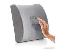 Ecloud Shop Back Cushion Memory Foam Lumbar Support Pad with Adjustable Strap, Relieve Back Pain Pillow Suitable for Office Chair and Office Seats-Gray