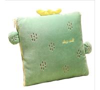 Ecloud Shop Creative Cushion Blanket 2 in 1 Pillow Quilt Multifunctional Pillow Blanket Back Support Cushion Soft & Warm Nap Mat Cushions for Sofa Bed Office Chair (Cactus)