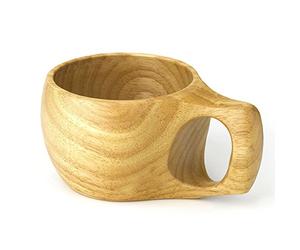 Ecloud Shop® Grade Natural Rubber Wood Coffee Mug,Teacups, Decorative Cups