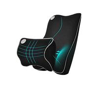 Ecloud Shop® Lumbar Support Cushion For Car And Headrest Neck Pillow Kit - Ergonomically Design Universal Fit Major Car Seat - Black