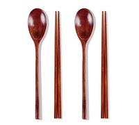 Ecloud Shop® Woden spoon chopsticks sets Korean dinnerware combinations 2pcs