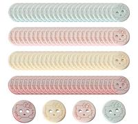 Eclovane 100PCS Soft Baby Buttons - Pastel Colors, Safe for Babies, Perfect for DIY & Crafts, 4-Hole Design