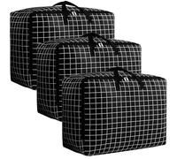 Eclove 105L Duvet Storage Bags with Zips, 3 Pcs Waterproof Heavy Duty Oxford Laundry Bags, Large Storage Bag, for Moving House Storage Clothes Bedding Duvet Quilt Blankets Waterproof Moving Totes