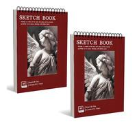 Eclove 2 Pack Sketchbook A4, 120 Sheets (240 Pages) 100 GSM Acid-Free Drawing Paper for Artists, Spiral Bound Sketch Book for Kids Adult Sketching, Coloring, Painting, and Journaling, 21 x 29.7 cm