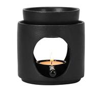 Eclove Wax Melt Ceramic Oil Burner Aroma Diffuser Essential Oil Burner Aromatherapy Wax burner with Tealight Holder for Home Bedroom Decor - Black Wax Melt Burner