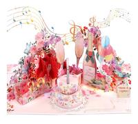 Ecloverlife 20th Birthday Card for Girls, Musical & Light Birthday Cards, Pop Up Champagne Greeting Cards