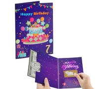 Ecloverlife Music Birthday Card with Scratch Field & Light for 7th Birthday, Money Gift with Writeable Scratch Card - Birthday Card, Birthday Voucher for 7 Year Old Children, Boys, Girls