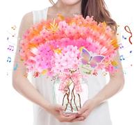 Ecloverlife Musical Get Well Card, 3D Pop Up Cherry Blossom with Music & Light - Pollen-Free, Surgery Recovery Gift for Women, Mum, Daughter, Friend