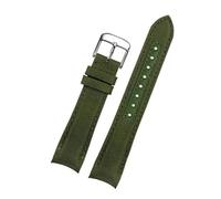 EcLusE Curved End Nylon Genuine Leather Watch Band for Men Canvas Sport Watch Strap,20mm