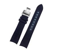 EcLusE Curved End Nylon Genuine Leather Watch Band for Men Canvas Sport Watch Strap,22mm