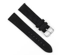 EcLusE Vintage Suede Leather Watch Band Stitching Bracelet Sport Quick Release Watch Strap Replacement,Black,19mm