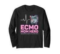 ECMO Mom Hero Critical Care Life Support Medical Design Long Sleeve T-Shirt