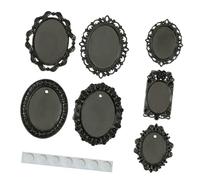 ECMQS 1/12 Doll House 7PCS Metal Hollow Frame Miniature, Black | Hollow Frame Accessories for 1 / 12 Doll House Scene Arrangement and Model Project Activity Props Display